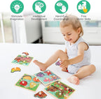 Wooden Peg Puzzles for Toddlers 1-3, Kids' Educational Preschool Peg Puzzle Toy - Image 7
