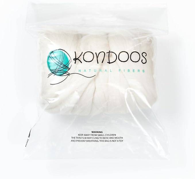 Merino Wool roving, 8 oz. Bulk Wool - Image 3