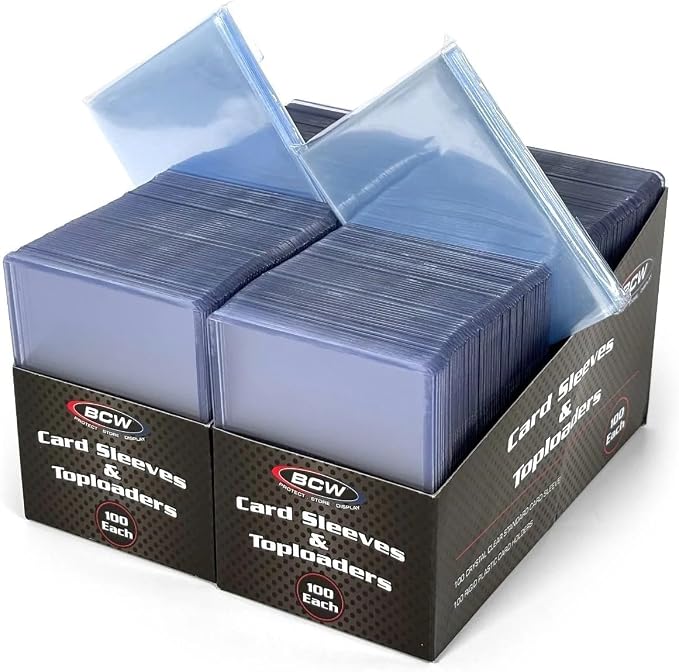 BCW Card Sleeves and Toploaders Combo Pack | 200 Toploaders & 200 Penny Sleeves by BCW