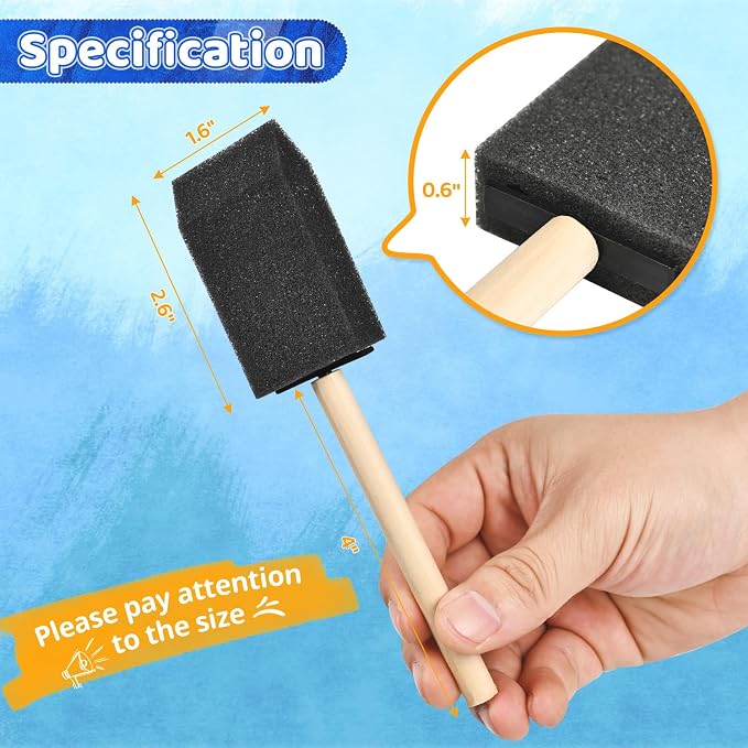 Foam Paint Brushes, 1.6 Inch, Sponge Paint Brush, Foam Brushes - Image 5