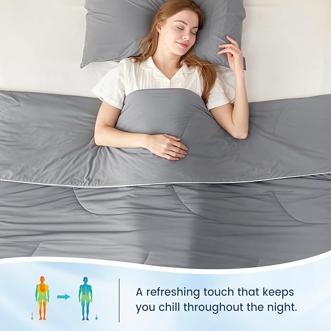 Cozy Bliss Cooling Comforter Queen Size, Reversible Lightweight Cooling Blankets - Image 4