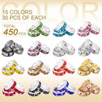 450 pcs 10mm Spacer Beads for Jewelry Making | Rondelle Bead Spacers Bulk - Image 2