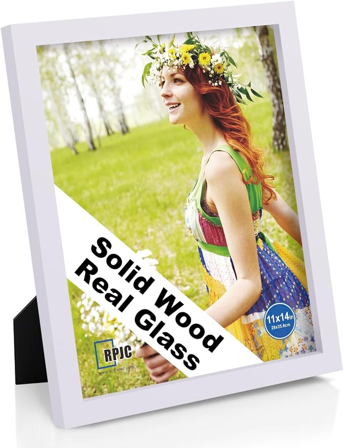 RPJC 11x14 inch Picture Frames Made of Solid Wood and High Definition Glass by RPJC