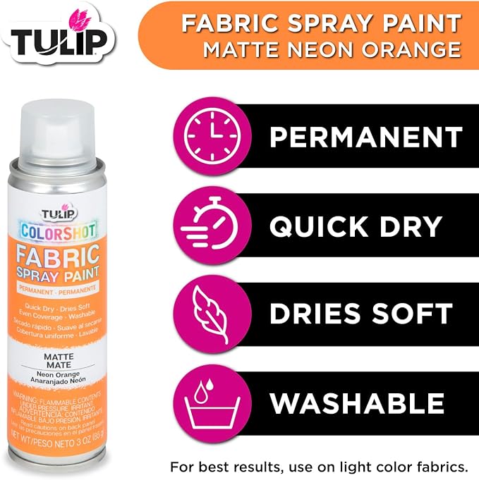 Tulip ColorShot Instant Fabric Spray Paint, Permanent Color Spray-On Fabric - Image 2