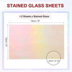 PATIKIL 4 x 6 Inch Transparent Stained Glass Sheets, 2 Sheets Mosaic Glass - Image 2