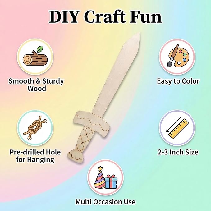 Le Shang 12 PCS Unfinished Wood Crafts, Spring Crafts - Image 2
