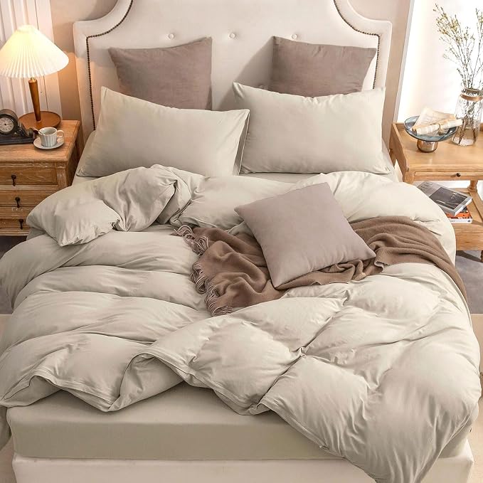 PURE ERA Jersey Knit Duvet Cover Set 100% T-Shirt Cotton Super Soft Comfy 2pc - Image 2