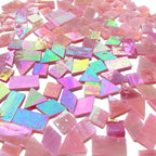 Magic Iridescent Pink Stained Glass Mosaic Tiles - Image 2