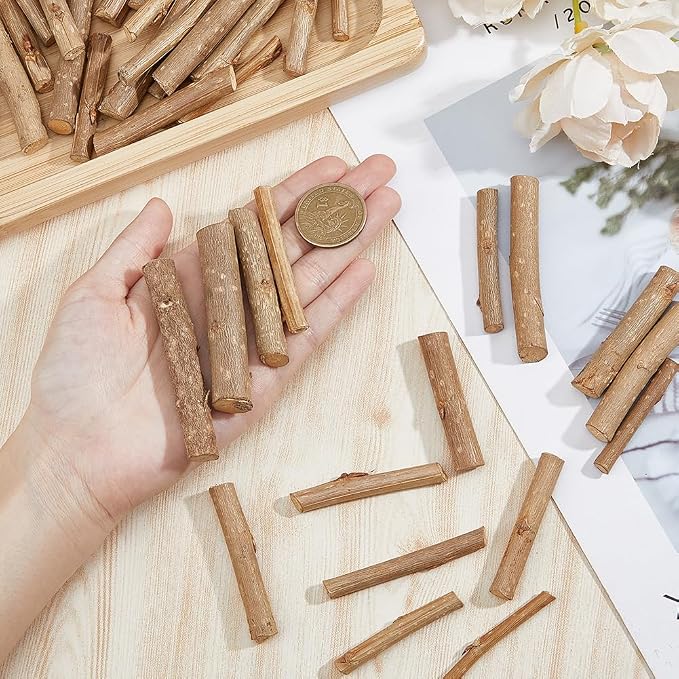 SUPERFINDINGS 100PCS Rustic Wooden Sticks Natural Wood Branches of Driftwood - Image 3