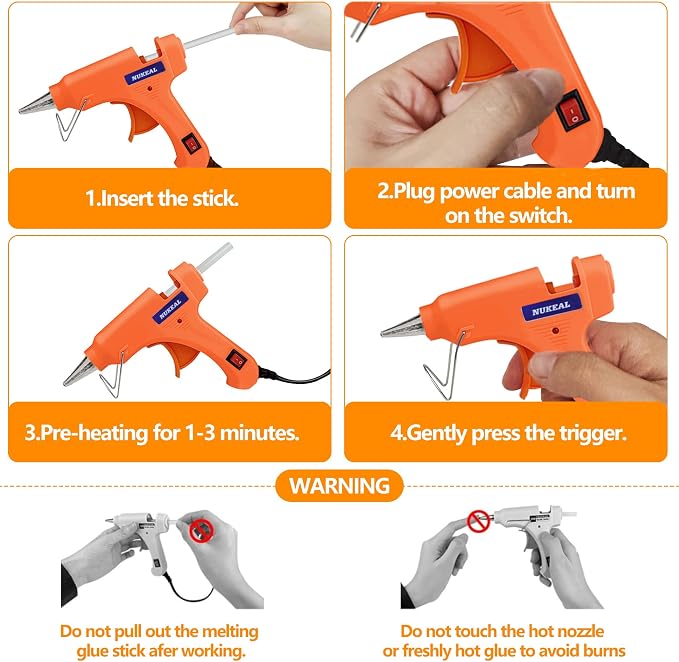 Mini Hot Glue Gun Kit 12 Pieces, Hot Melt Glue Guns - Image 4