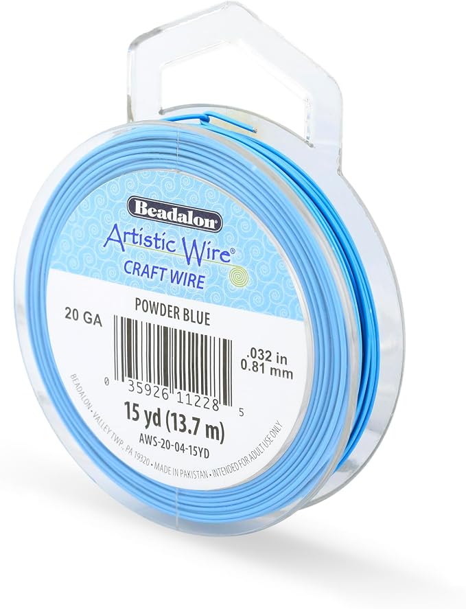 Artistic Wire, 20 Gauge Tarnish Resistant Colored Copper Craft Wire, Powder Blue by Unknown