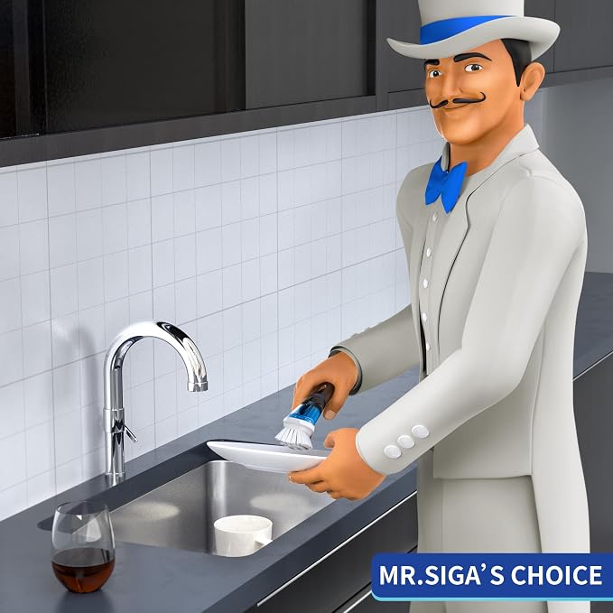 MR.SIGA Soap Dispensing Dish Brush, Kitchen Brush - Image 2