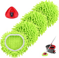 Chenille Mop Heads Replacements 4 Pcs & 1 Base Set for Ocedar Easywring 1-Tank System,Reusable Microfiber Spin Mop Replacement Head for Floor Cleaning and Tile