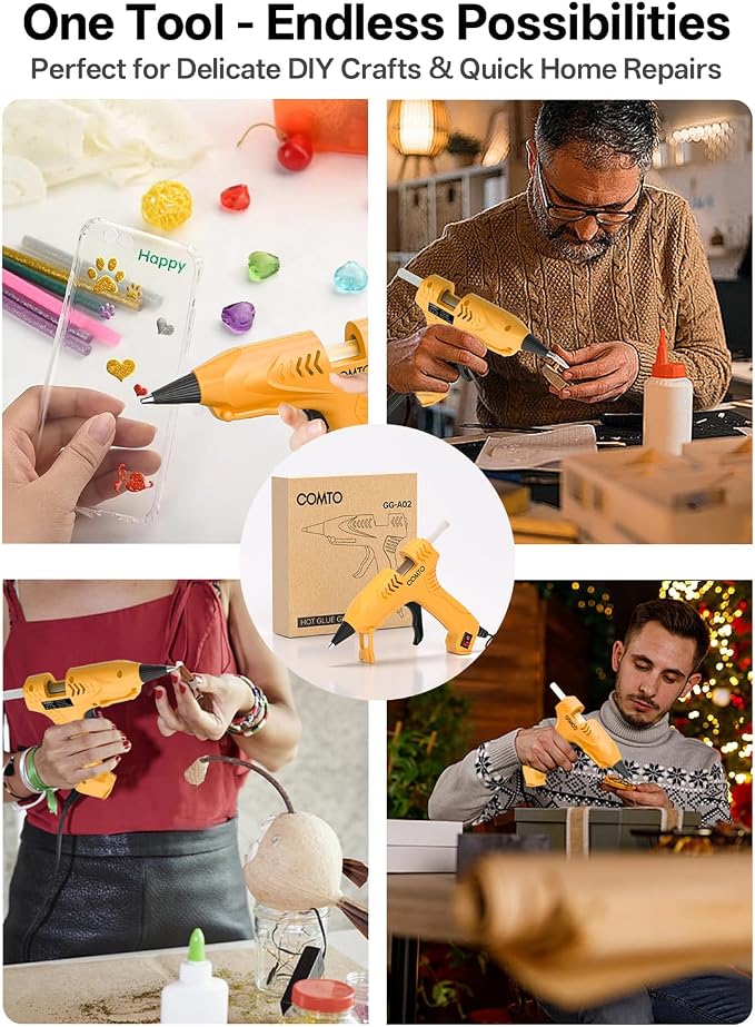Mini Hot Glue Gun with 100 Glue Sticks, Precision Glue Flow, Extra-Long 55" Cord - Image 8