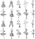DanLingJewelry 100Pcs 10 Styles Antique Silver Ballet Dancer Charms Ballet by DanLingJewelry