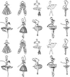 DanLingJewelry 100Pcs 10 Styles Antique Silver Ballet Dancer Charms Ballet by DanLingJewelry