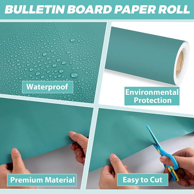Qyeahkj 17.7in x 20ft Bulletin Board Paper Roll Bulletin Board Background Paper - Image 3
