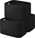 Storage Basket,Woven Baskets for Storage,Cotton Rope Baskets for Organizing,decorative Baskets for Shelves,book Basket,towel Basket,Toy Basket or Storage Bins for Living Room - 3 Pack,Black