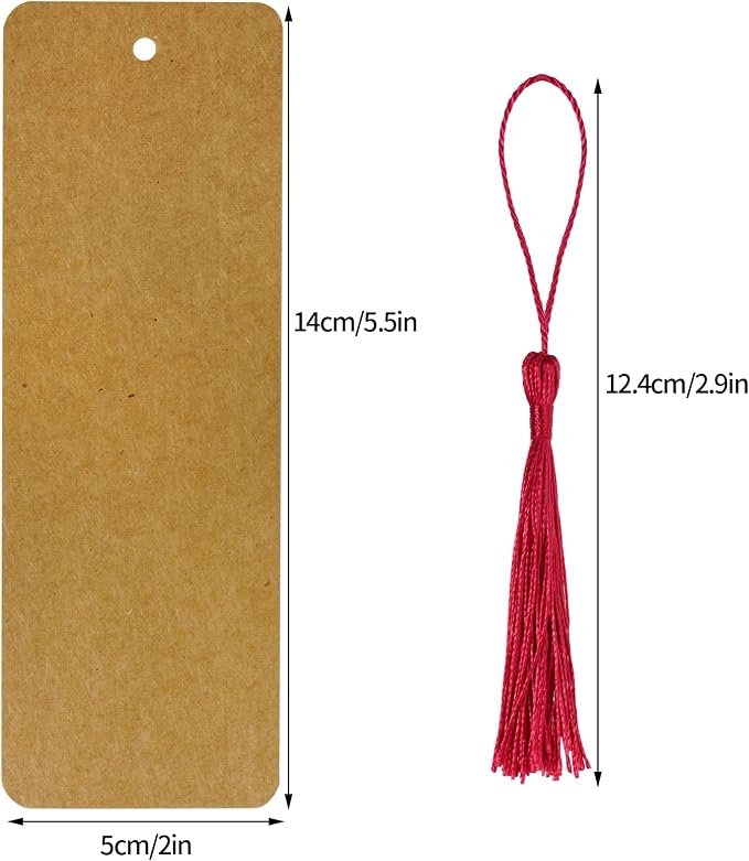choyaxo 60 Pcs Kraft Paper Blank Bookmarks - Image 2