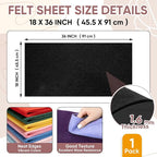 Soft Felt Fabric Sheet 18" x 36", 1.6mm Acrylic Craft Felt, Large Precut Sheet - Image 2