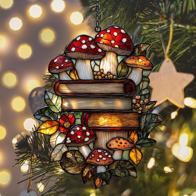 Forest Stack of Books Acrylic Suncatcher Stained Glass Effect Window Car - Image 6