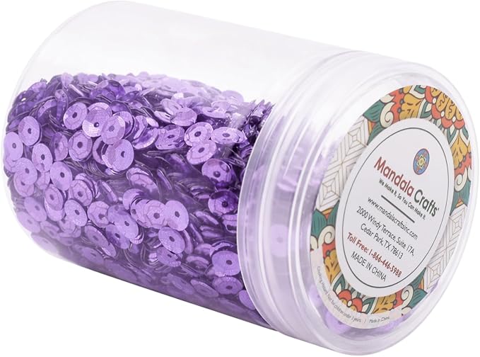 Mandala Crafts 6mm Cup Round Lilac Sequins - Image 4