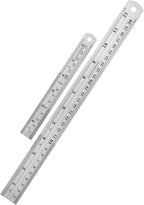 Mr. Pen- Metal Straight Edge Ruler, 2 Pack, Imperial & Metric Measurements by MrPen