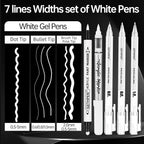 GETHPEN White Ink Pens, Fine Point Gel Pens, Brush Tip Acrylic Markers - Image 3