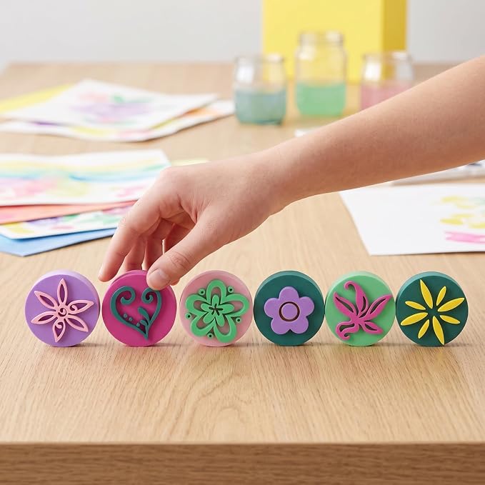 Homoyoyo Paint Sponges for Kids 6 Assorted Color Foam Stamps for Painting | - Image 4