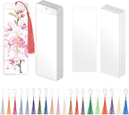 80 Pack Paper Bookmarks with Sleeves & Tassels, Blank White Cardstock Bookmarks by BLISSIQUEE