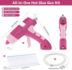 20W Cordless Hot Glue Gun with 30 Sticks Set, Rechargeable Pink Mini Glue Gun - Image 2