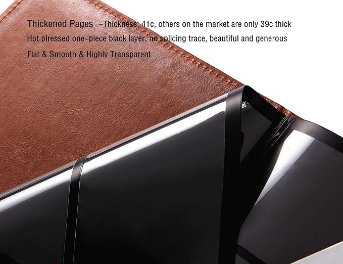 Ettonsun Leather 60-Pocket Paper Money Album Currency Holders - Image 4