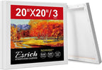 ESRICH 20x20 Stretched Canvas for Painting, 3 Pack Square Canvas for Painting by ESRICH