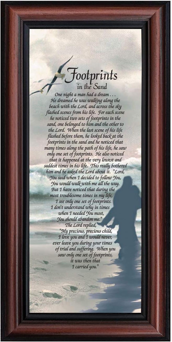Footprints in the Sand Inspirational Wall Art, Beach Decor, Christian Gifts - Image 2