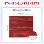 PATIKIL 4 x 4 Inch Transparent Stained Glass Sheets, 2 Sheets Mosaic Glass - Image 2
