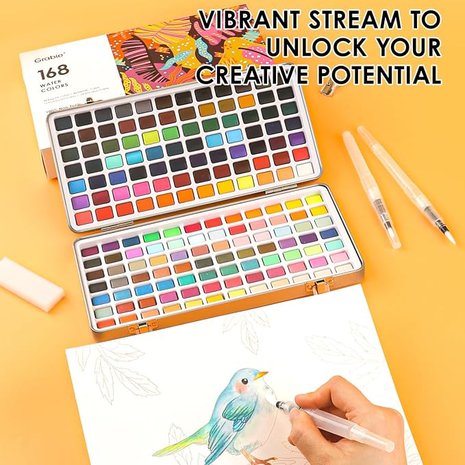 Grabie Watercolor Paint Set, Watercolor Paints, 168 Colors, Painting Set - Image 5