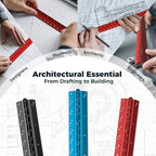 Rena Chris Architectural Scale Ruler: 12" Imperial Aluminum Alloy Metal - Image 4