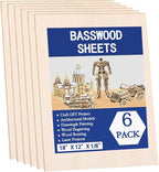 6 Pack Basswood Sheets for Crafts 12x18x1/8 Inch, 3mm Thick Unfinished Balsa by KMRIPYUSPORTS