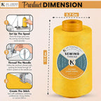 AK Trading 4-Pack Gold All Purpose Sewing Thread Cones of High Tensile - Image 2