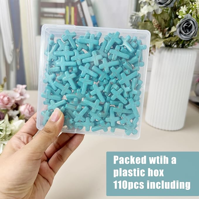 Turquoise Cross Beads for Bracelet Making - Image 3