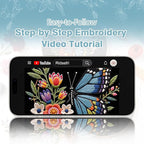 RidaaFri Embroidery Kit for Beginners, 3 Pk Stamped Butterfly DIY Craft Supplies - Image 6