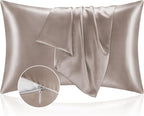 BEDELITE Satin Pillowcase with Zipper 2 Pack, Rose Taupe Pillow Cases Standard by BEDELITE