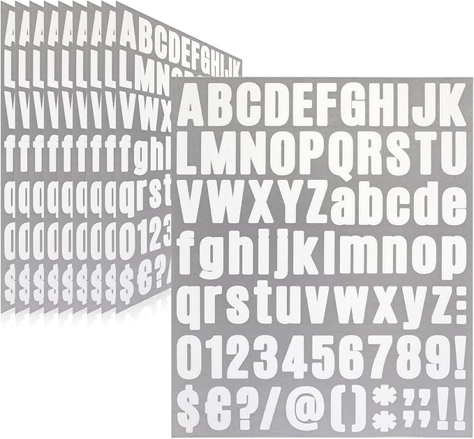810 Pieces 10 Sheets Letter Stickers, Self Adhesive Vinyl Waterproof Mailbox by Llewyn