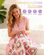 Coopay 3D Blanket Crochet Kit for Beginners, All-in-One Granny Square Blanket - Image 5