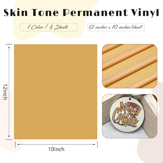 Tintnut Skin Tone Permanent Vinyl 8 Pcs 12x10in Espresso Shot Solid Color | - Image 2