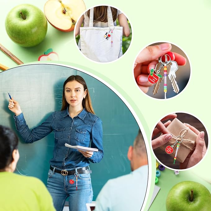 Suncalla 984 Pcs 24 Set Teacher Keychain Making Kit Teacher Charm Gifts | DIY - Image 6