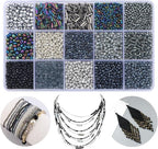 15 Color Glass Seed Tube Bugle Beads Bracelet Jewelry Making Kit, small by GorgGorho