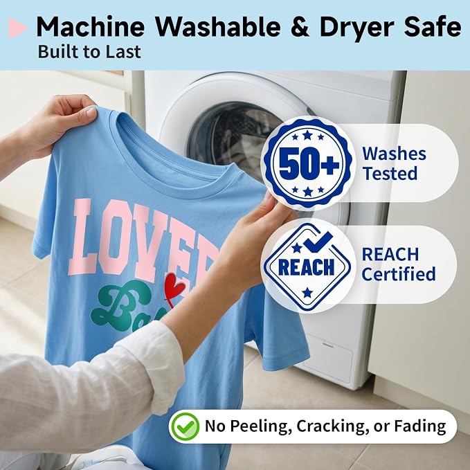 TECKWRAP Heat Transfer Vinyl for T-Shirts, 50+ Washes, REACH Certified & Dryer - Image 7