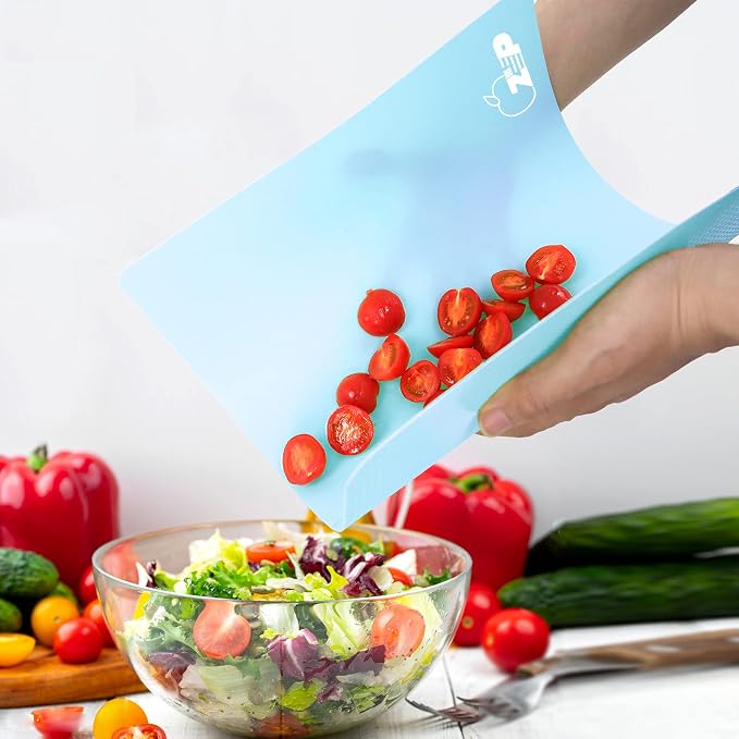 ZVP Flexible Plastic Cutting Board Set of 5 Gradient Color, Colorful Chopping - Image 4