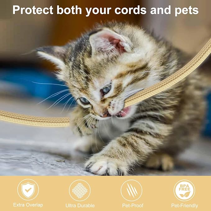 25ft - 1/2 inch Braided Cable Management Sleeve Cord Protector - Self-Wrapping - Image 3